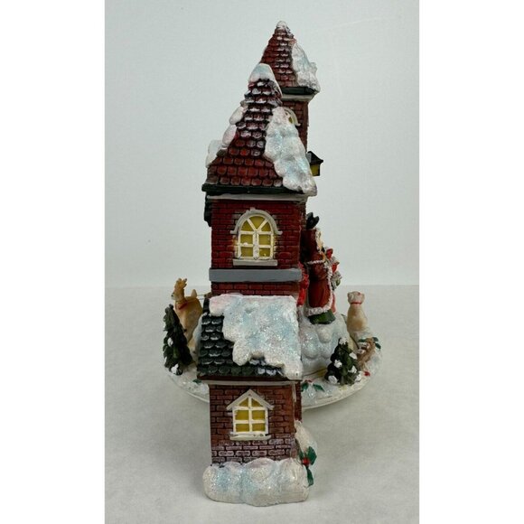 Vintage Musical Christmas Village Church Figurine Carolers Wind Up Animated 8.5" - Picture 6 of 10